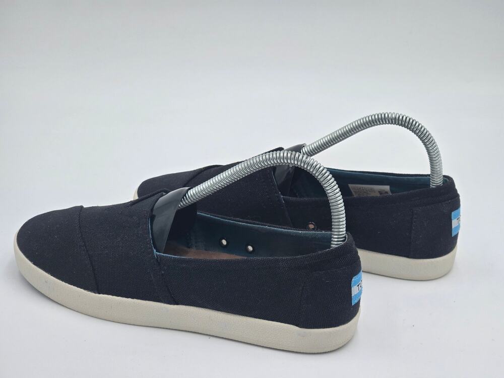 Toms Classics Shoes Woven Burlap Wrap Style Black Slip On Flats Comfort Size 7